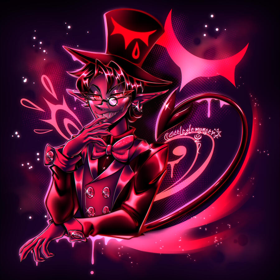 A glowy bust illustration of the character, bizu-kun.