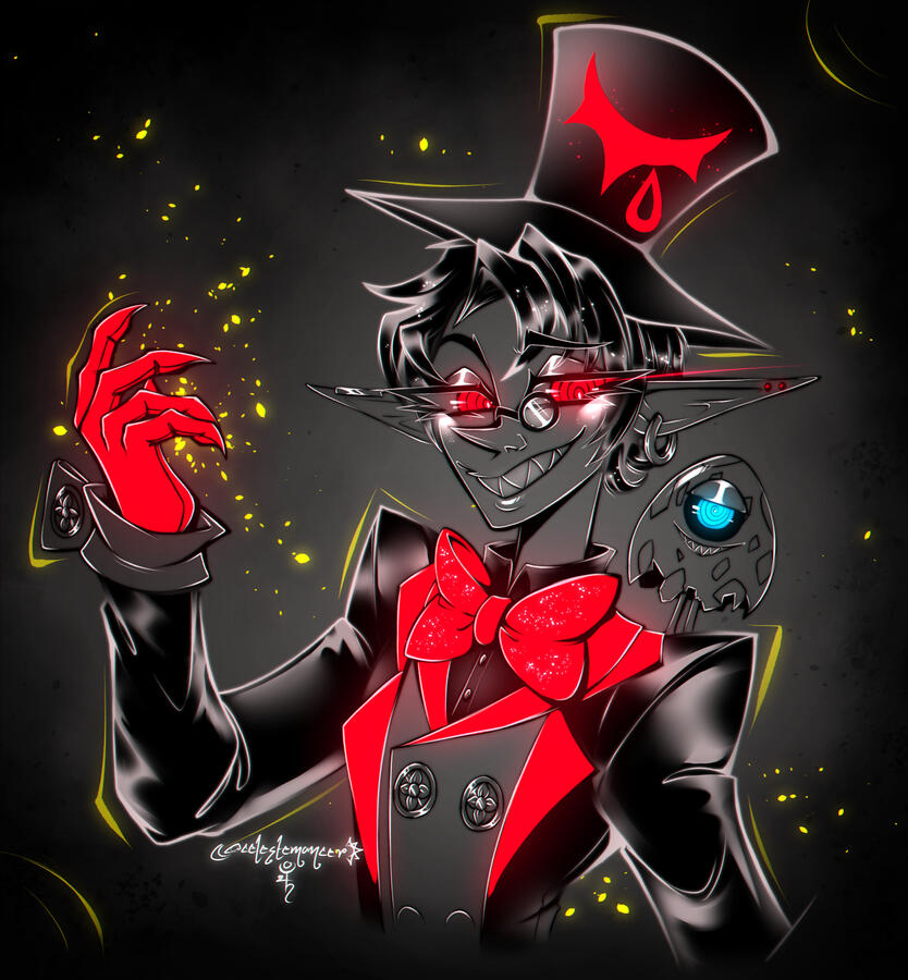 A bust-up sketch of bizu-kun, with torigana-chan on his shoulder.