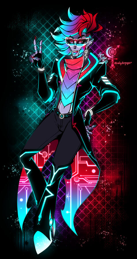 An illustration of Vasuki, an NSR OC, who is an android with slight snake motifs